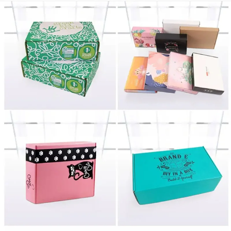 PackFancy Custom Logo Printed Mailer Box Recycled Kraft Folding Box