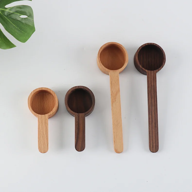 Custom logo packing box wooden coffee measuring spoon