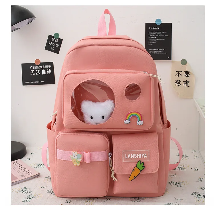 Wholesale Price 5 Piece Bag Set Student Children Durable Big Backpack High Custom Backpack School Bag Sets