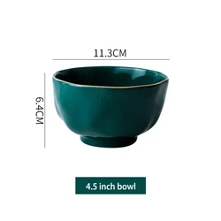 Wholesale Custom Logo Large soup noodle salad bowl fish plate Light Luxury Style Ceramic Dishes And Bowl Tableware Set