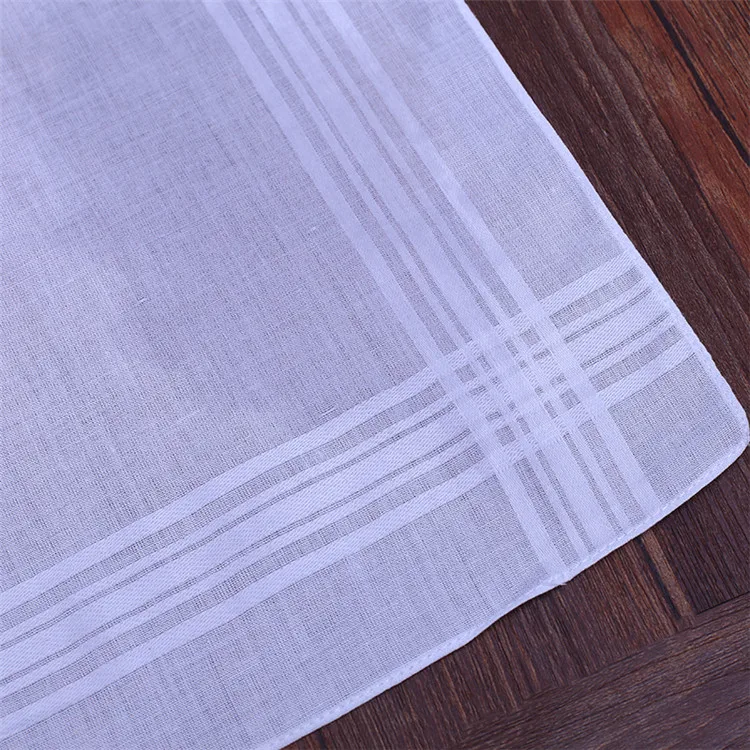 
Good quality wholesale white color soft 100% cotton handkerchief for gift 