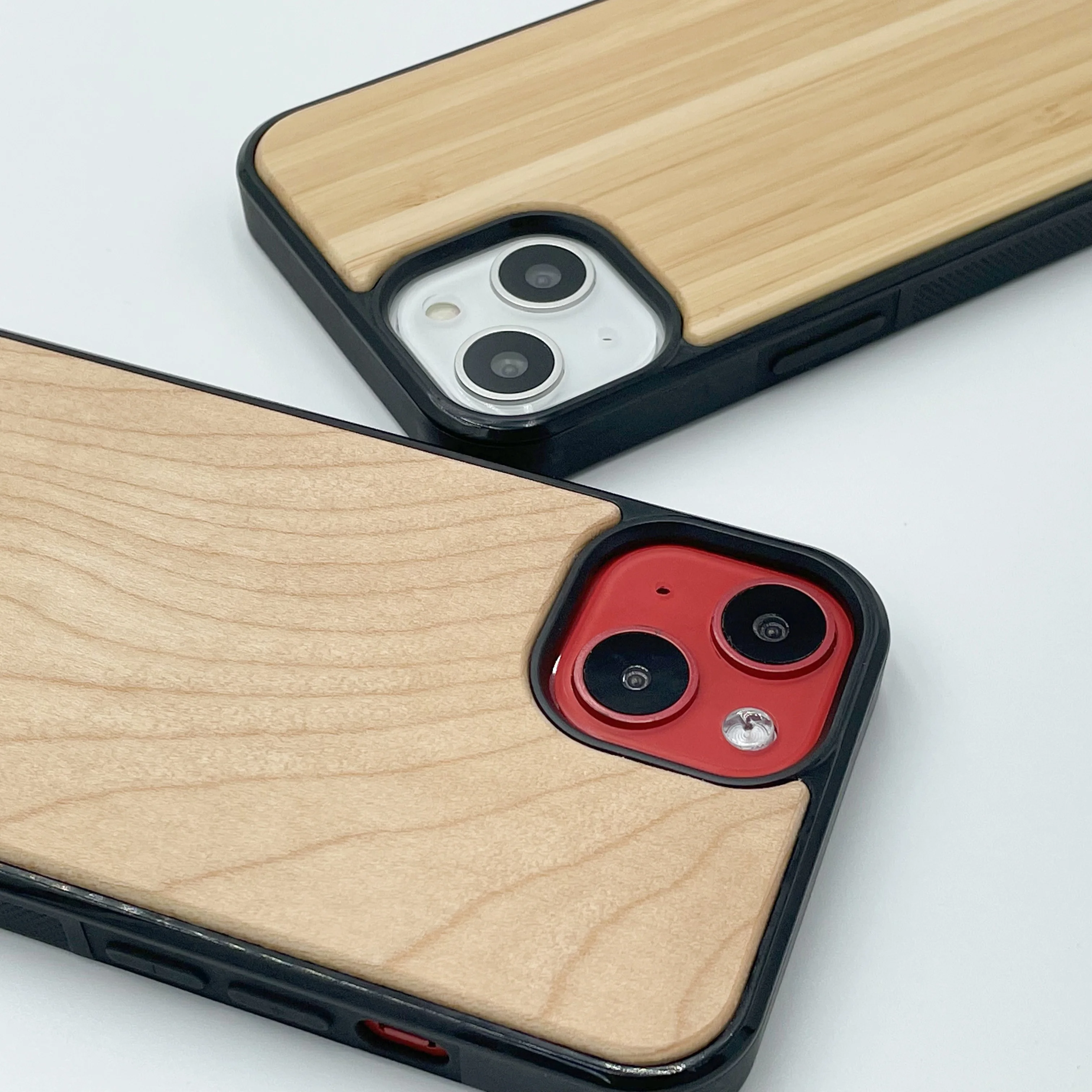 Wholesale Cute bumper phone case Natural Wood Layer TPU cell phone case for iphone 11 12 13 14 pro max design case with rubber