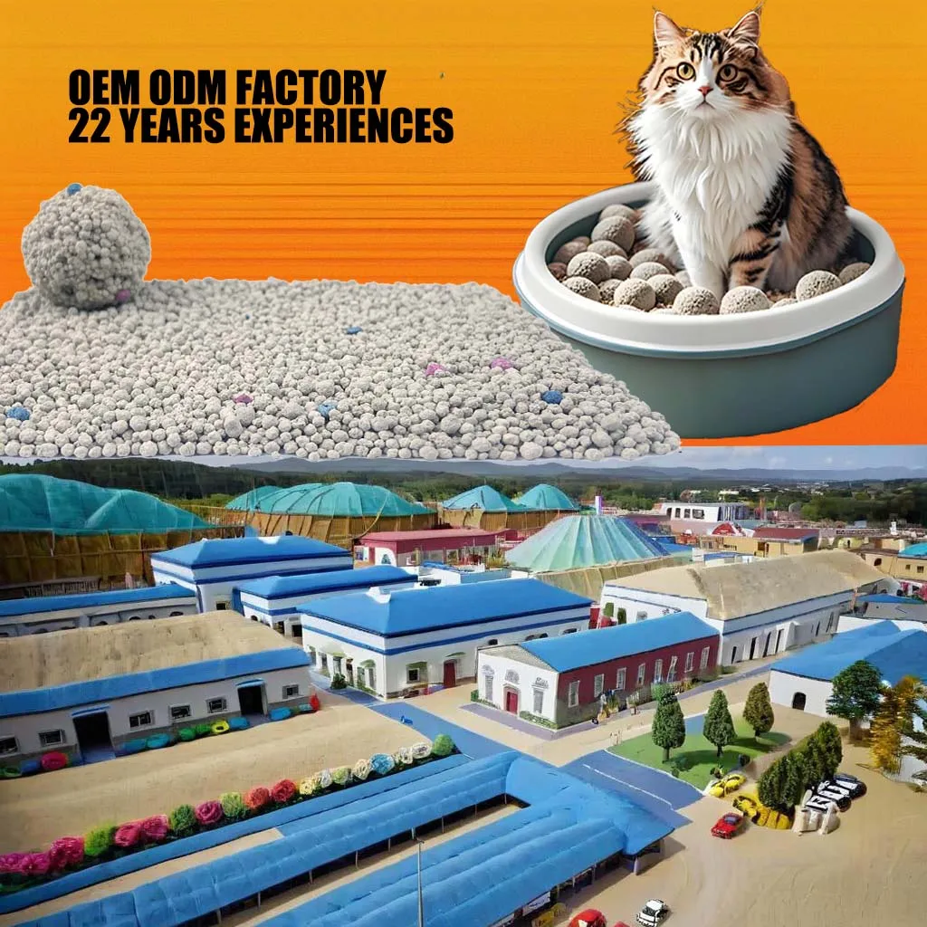 Factory OEM/ODM Hard Clumping Bentonite Cat Litter Wholesale 1.0-3.5mm Ball Shape Lavender Scent