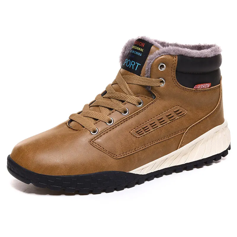 
New Type of Large-Size Light-soled Leather-covered Winter Snow Boots and Cotton Martin Boots 