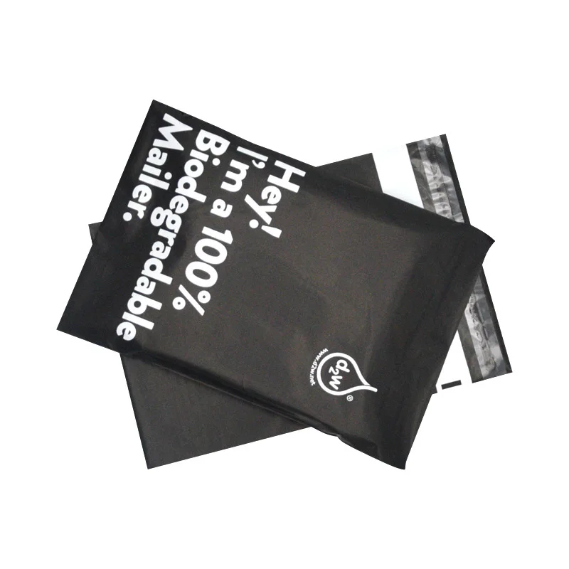Compostable Black Mailers Biodegradable Pla Express Courier Mailing Bags Custom Logo
