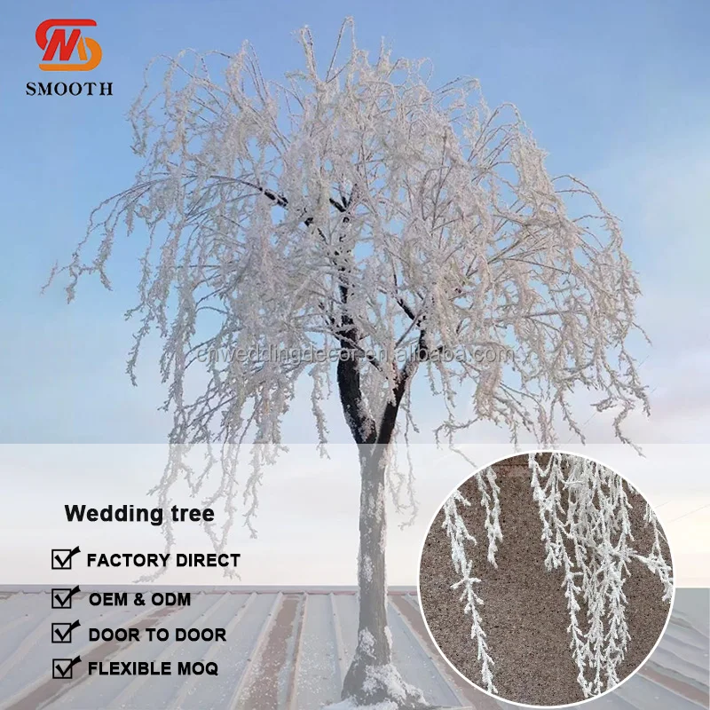 SMOOTH Factory Flower Tree Generic Cherry Blossom Tree Artificial White Snow Tree For Wedding Decoration
