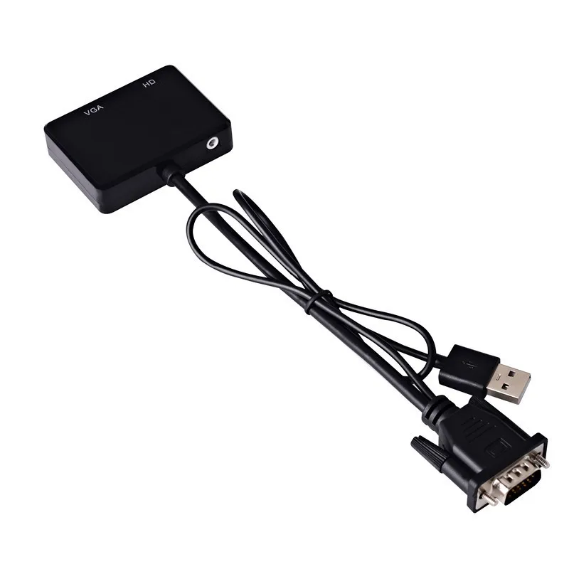 Low Price VGA to HDTV+VGA high-definition audio and video to computer host display converter connector