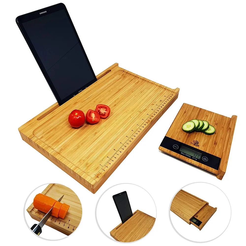 High Quality Bamboo Chopping Board with Digital Weighing Scale