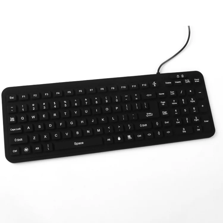 medical keyboard 202 CE ROHS FCC ip67 ip68 hospital use waterproof dustproof washable rubber silicone medical keyboard