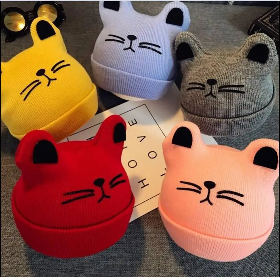 Детская шапка-бини Ivy10561H с изображением лица животного вязаная крючком зимняя детская шапка для 0-12 месяцев молоком