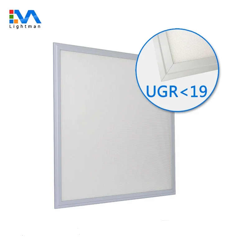 Anti-glare UGR<19 Warm White 60x60 UGR 19 Slim Recessed LED Ceiling Panel Light 600x600 for Office Lighting