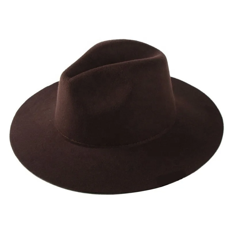 Wholesale High Quality Women Men Cap Felt Fedora Hat Wool Felt Wide Brim Fedora Hat