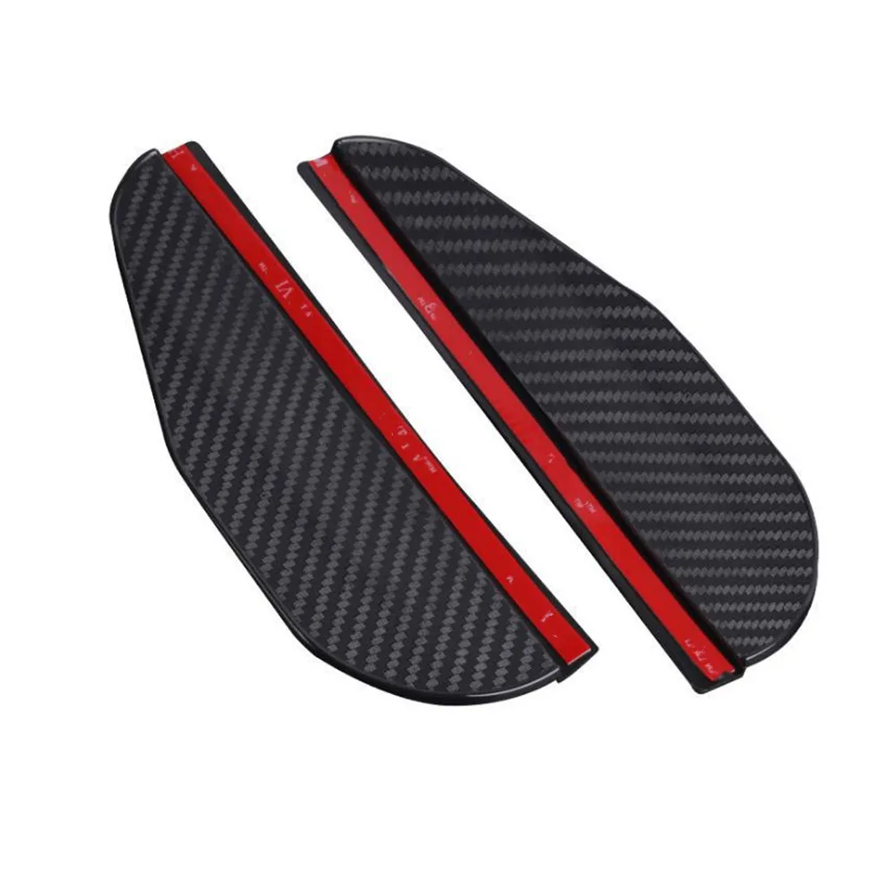 2pcs Carbon Fiber Car Side Mirror Waterproof Sun Visor Rain Eyebrow Auto Car Rear View Side Rain Shield Flexible Protector