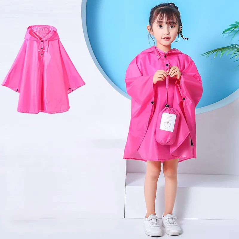 Hot sell lightweight durable polyester waterproof kids cute yellow raincoats and ponchos for juniors