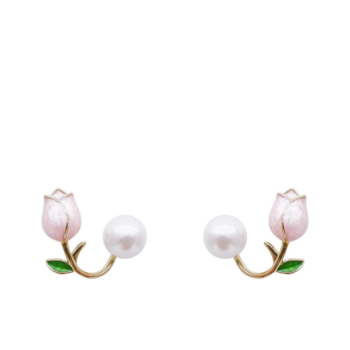 Hot Sale South Korea Dongdaemun design Tulip pearl earrings studs 2022 new fashion high-grade sense of temperament earrings