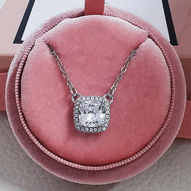 2pcs Pack silver color bride Jewelry for women wedding Austrian Crystal Stud Earrings and  Necklace gifts jewelry