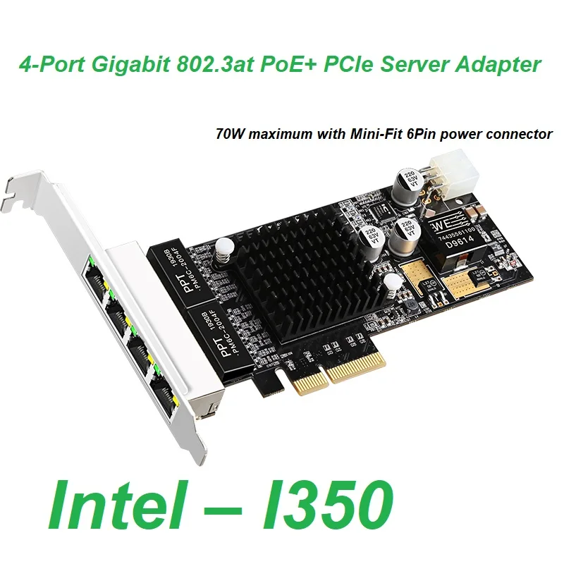 Sale Wired Network Lan Card Hz-i350-t4 Server Network Lan Card Intel I350-f2 PCI EXPRESS I350 Rj45 Ethernet Adapter