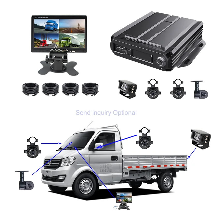 Factory Direct Sales 4ch Car Black Box Driving Security 1080p Camera Vehicle Monitor Mdvr Mobile System Truck Cmsv6 4g Gps Mdvr