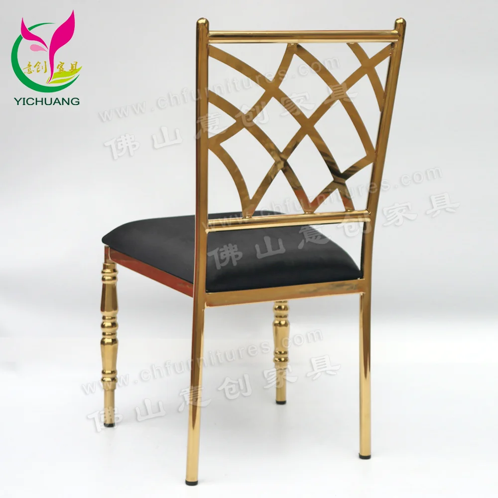 Modern diamond decoration banquet gold stainless steel ballroom chiavari chair,bride and groom royal wedding chair