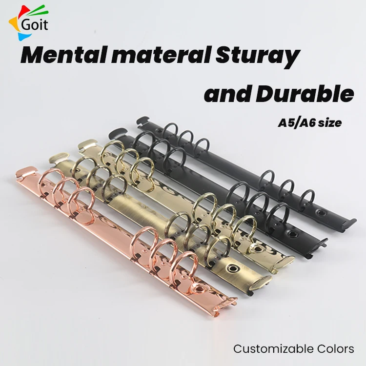 plating iron 6 ring binder a5 wholesale a5 ring binder stainless steel binder clips folder of different color