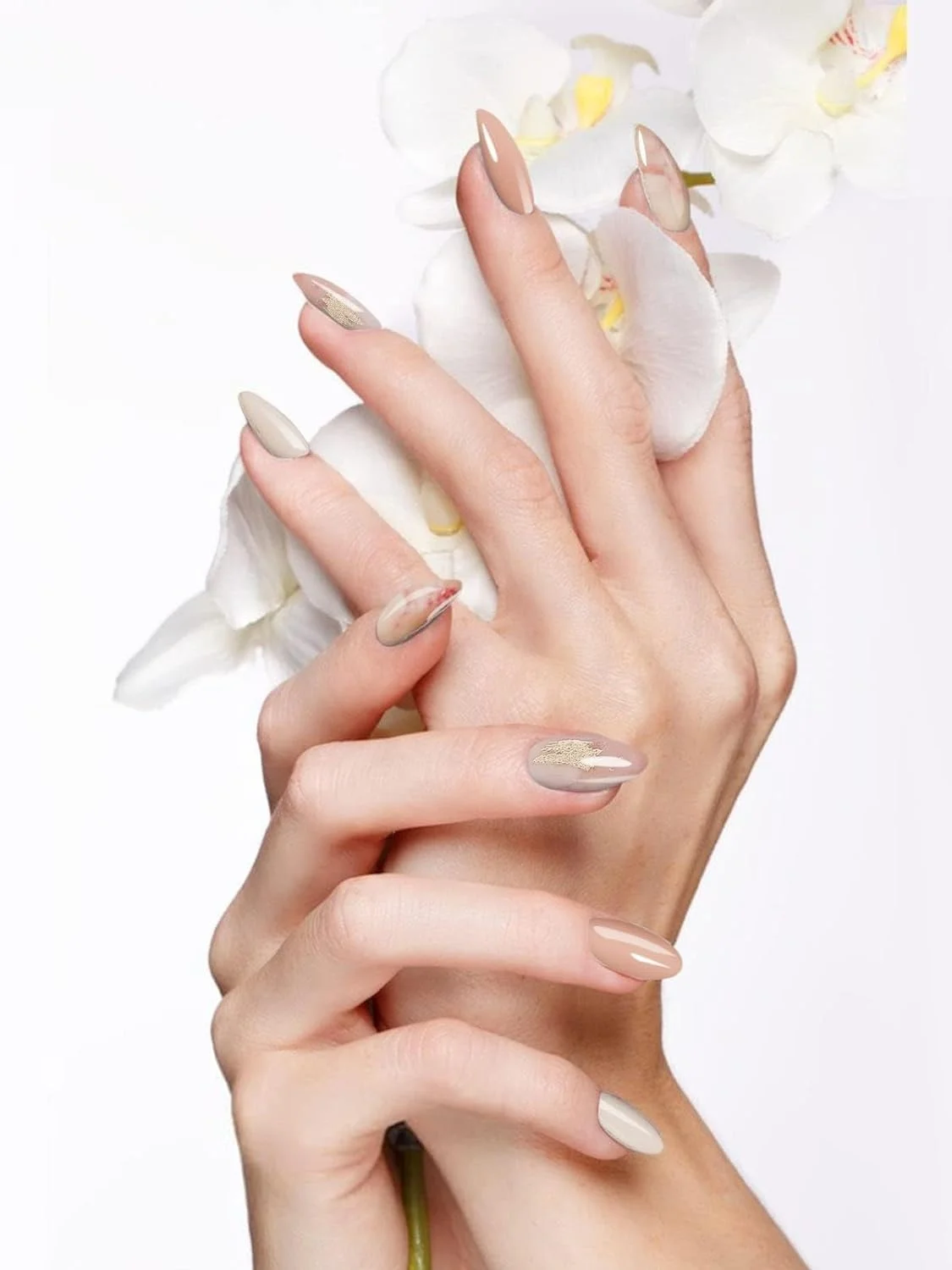 20PCS Gel Nail  Strips, Adhesive Full Wrap Gel Nail Art Sticker, Waterproof Gel Nail Wrap Stickers with Nail File and Stick