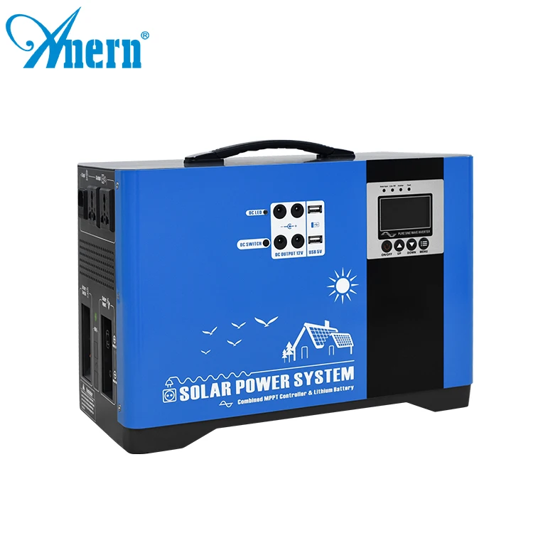 off-grid portable 220v battery solar power station 1500w