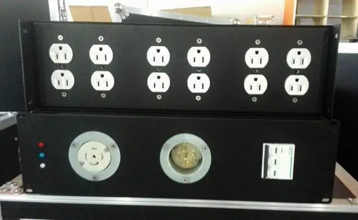 30Amp Inlet outlet electric metal rack mount panel power distro box