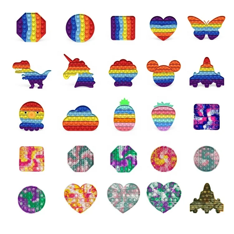 
2021 Hot Sale Among us Push Silicone Bubble Fidget Toy Autism Game Stress Relief Toys Sensory Amongus Figit For Kids Children 