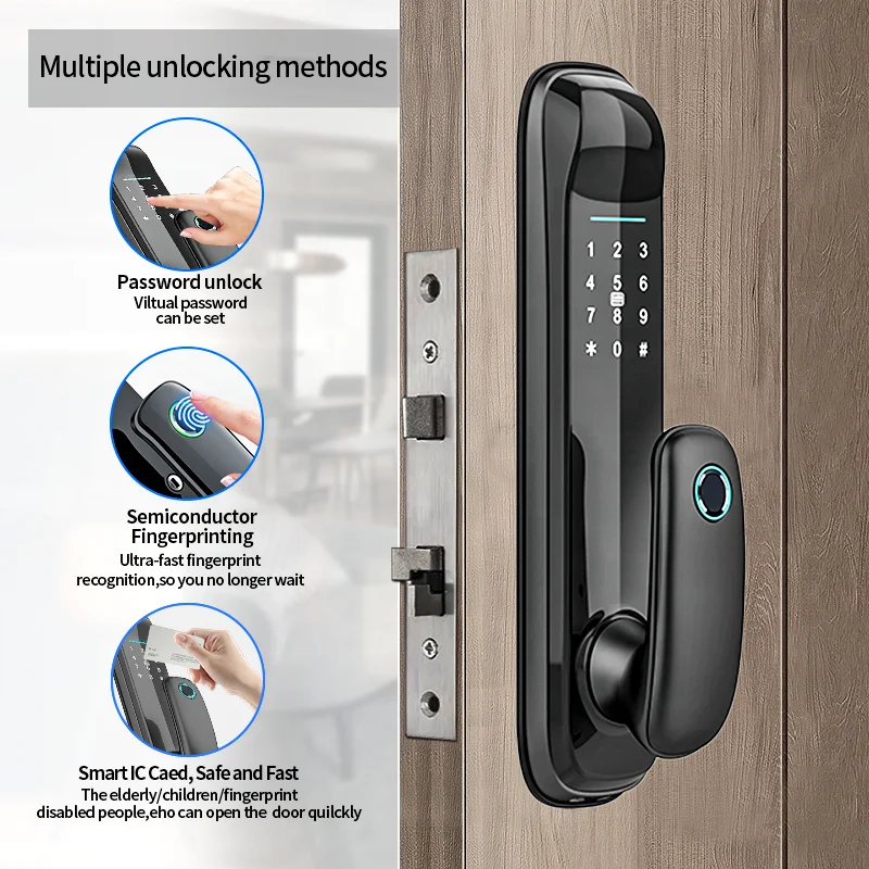 2023 Finger Cerraduras Electronic Fingerprint Digital Ttlock Tuya Security Smart Door Number Lock
