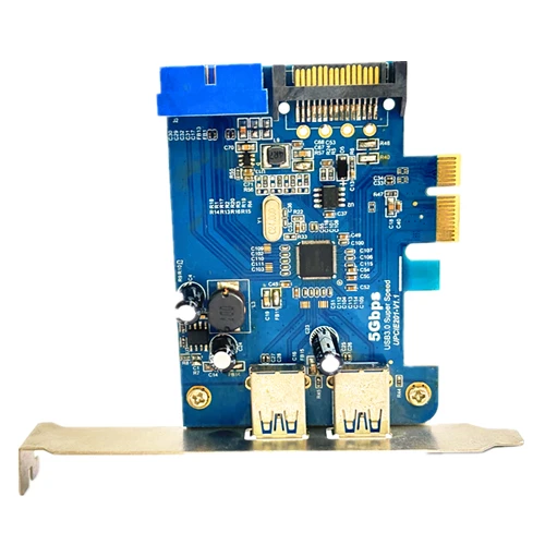 5Gbps USB 3.2 Type-C Type-A to PCI Express 1X Controller Card With Front Panel 19 pin SATA Connector