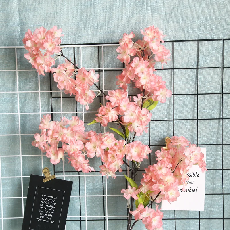 Artificial Cherry Blossom Branch Yunnan Wholesale Factory Long Stem Hot Selling Wedding Decoration Artificial Cherry Blossom