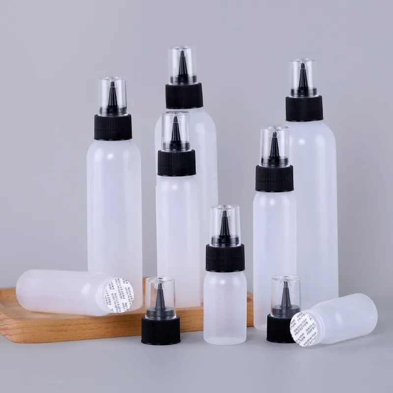 squeeze leak proof dispenser liquid 30ml 60ml 120ml 180ml 1oz 2 oz 4 oz plastic PE LDPE hair dye glue dispensing tip bottle