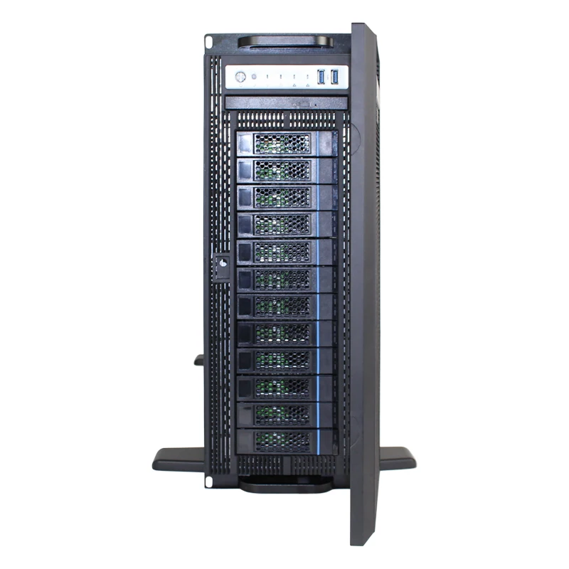 Toploong 8049ETX-12 4U 4 GPU Cards Tower PC Computer Server Case Chassis can change to 4u rack mount server case With 12 Bays