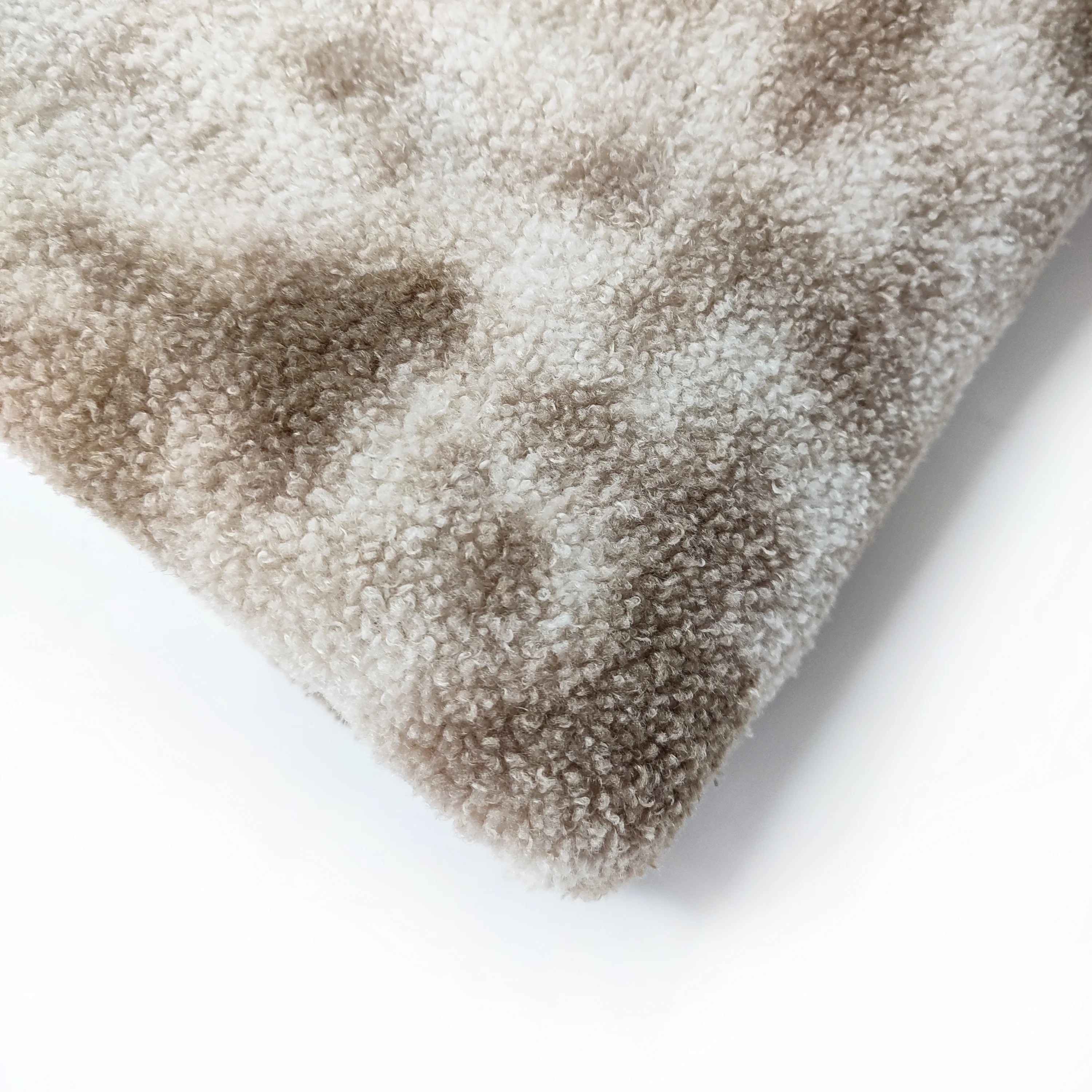 Hot selling tie dyed teddy bear faux fur fleece 100 polyester plush sherpa fleece fabric