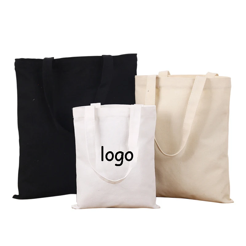promotional eco friendly organic recycle Custom Printed Logo Plain cotton canvas Grocery Shopping Tote bag