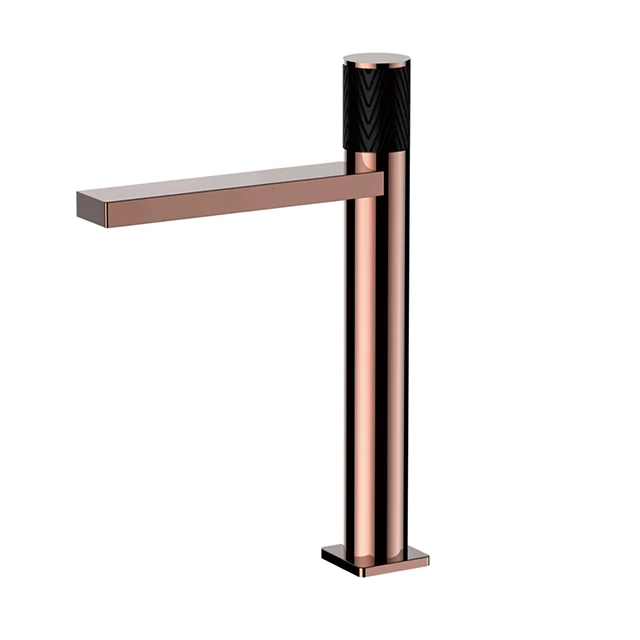 Deck mounted rose gold  bathroom basin faucets hot cold water basin taps mixer faucet