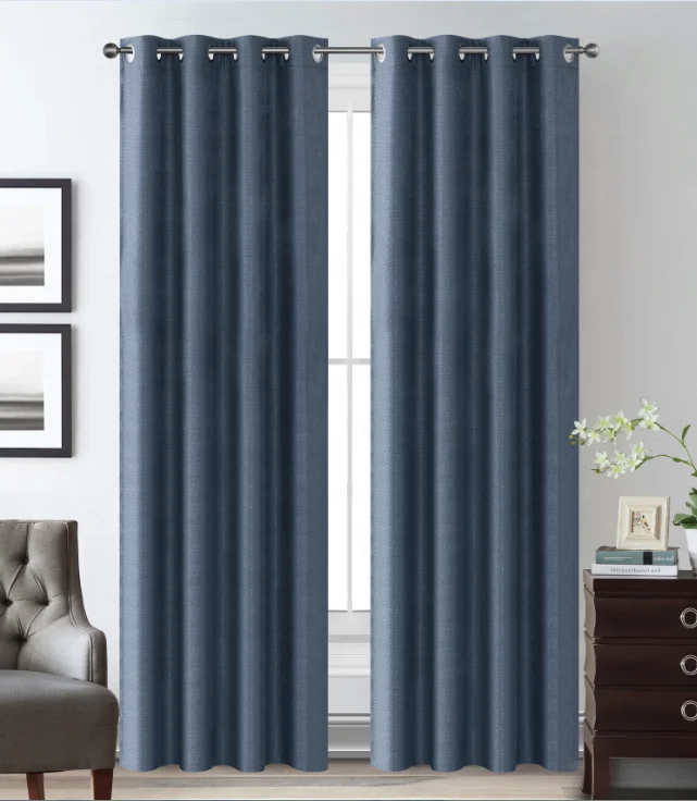 Panels Curtain Wholesale Product High Quality Fabric New 100% Polyester Three Layers with Black Yarn Flat Window 100 Pieces Rope