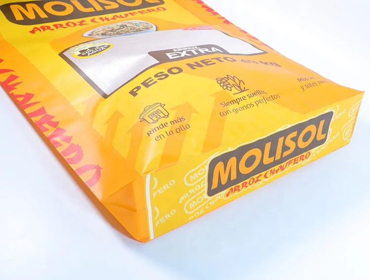 Square bottom rice packaging bag 5kg 10kg,25kg 50kg woven bag for rice,49kg pp rice sack bag