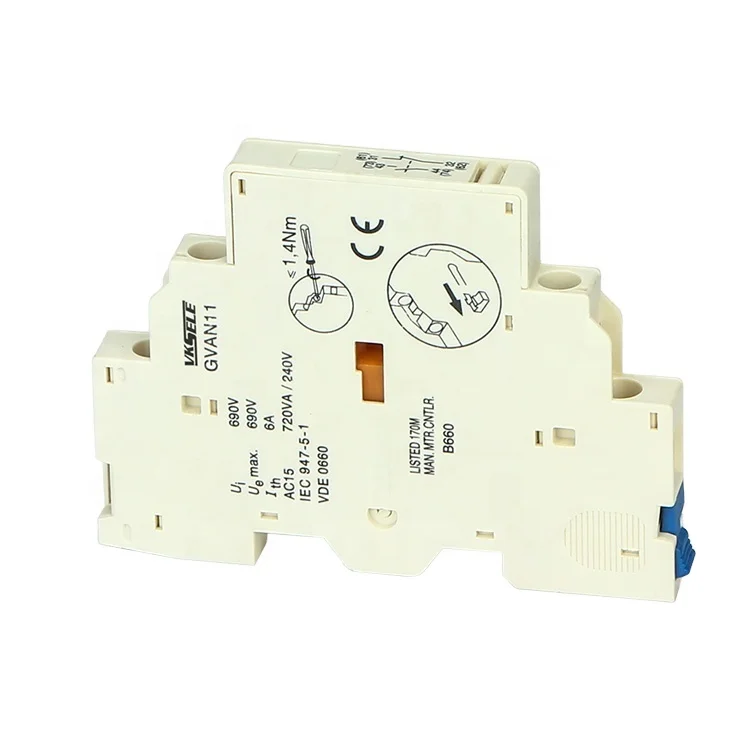 Motor protection circuit breaker auxiliary GVAN20 2NO 2NC 0.1 to 32A normally open normally closed for the GV2 devices
