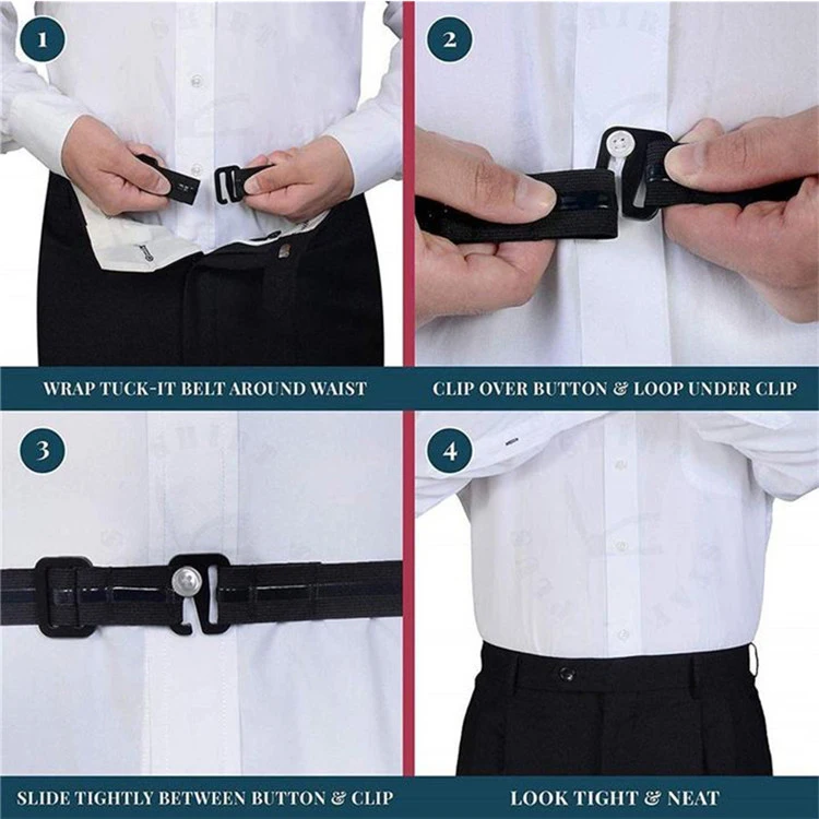 
Non-slip Wrinkle-Proof Locking Adjustable Strap Holder Women Men Belt Shirt Stay 