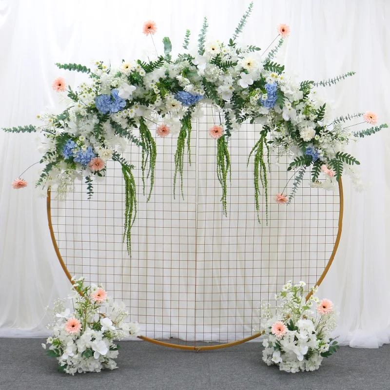 Daisy Gypsophila Orchid Eucalyptus Leaves Wedding Arch Decor Artificial Flower Row Arrangement Event Party Hang Floral