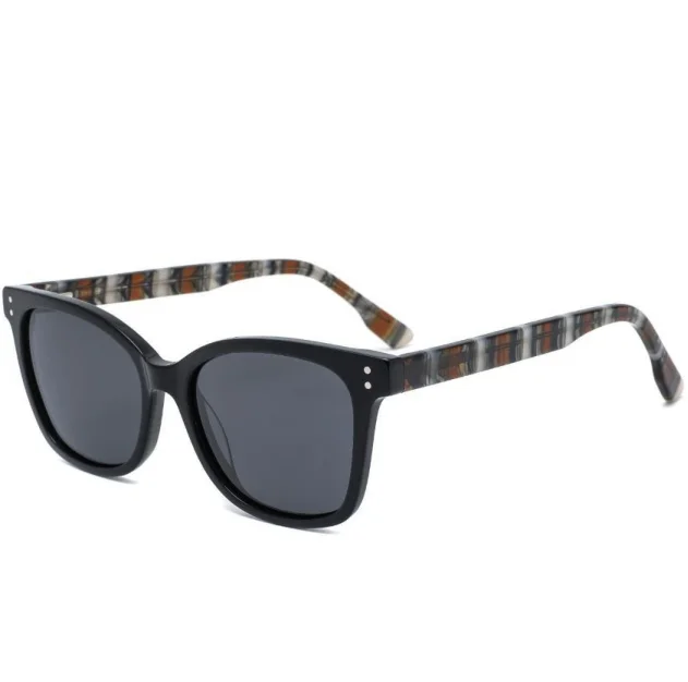 Hot Sale Designer Eyewear Polarized 100% UVA/UVB Rainbow Wood Sunglasses Acetate Frame for Men Women Black Polarized Lenses 2024