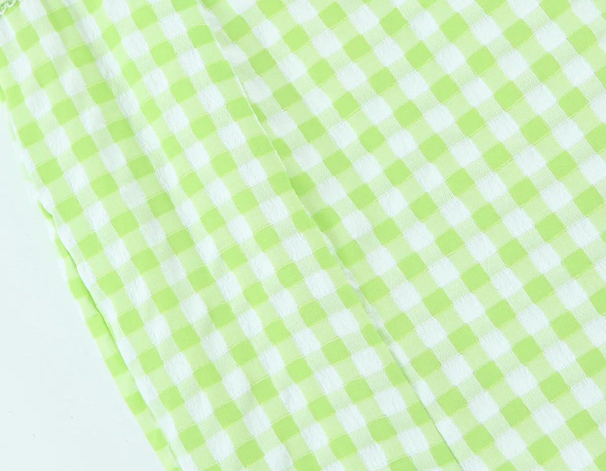 Green color front slit and bow tie back zipper casual fashion mini skirt for women