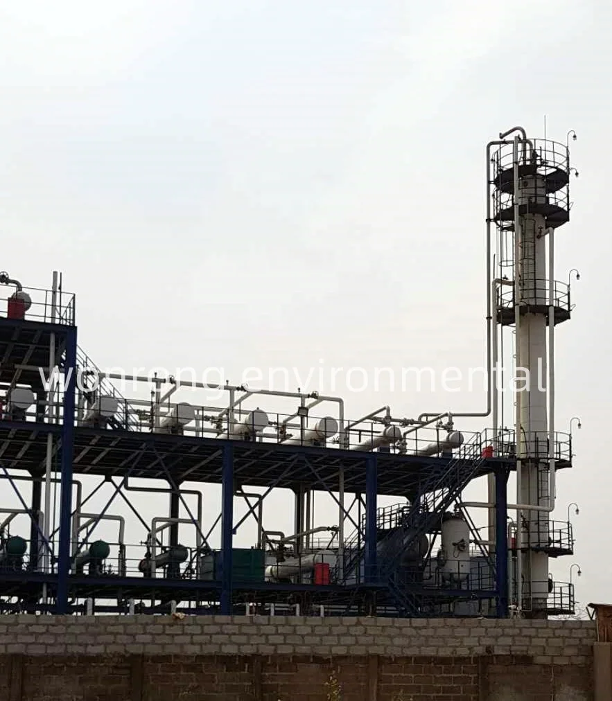 High rate oil yield 95% DCS Auto control system continuous waste engine oil refinery to diesel plant