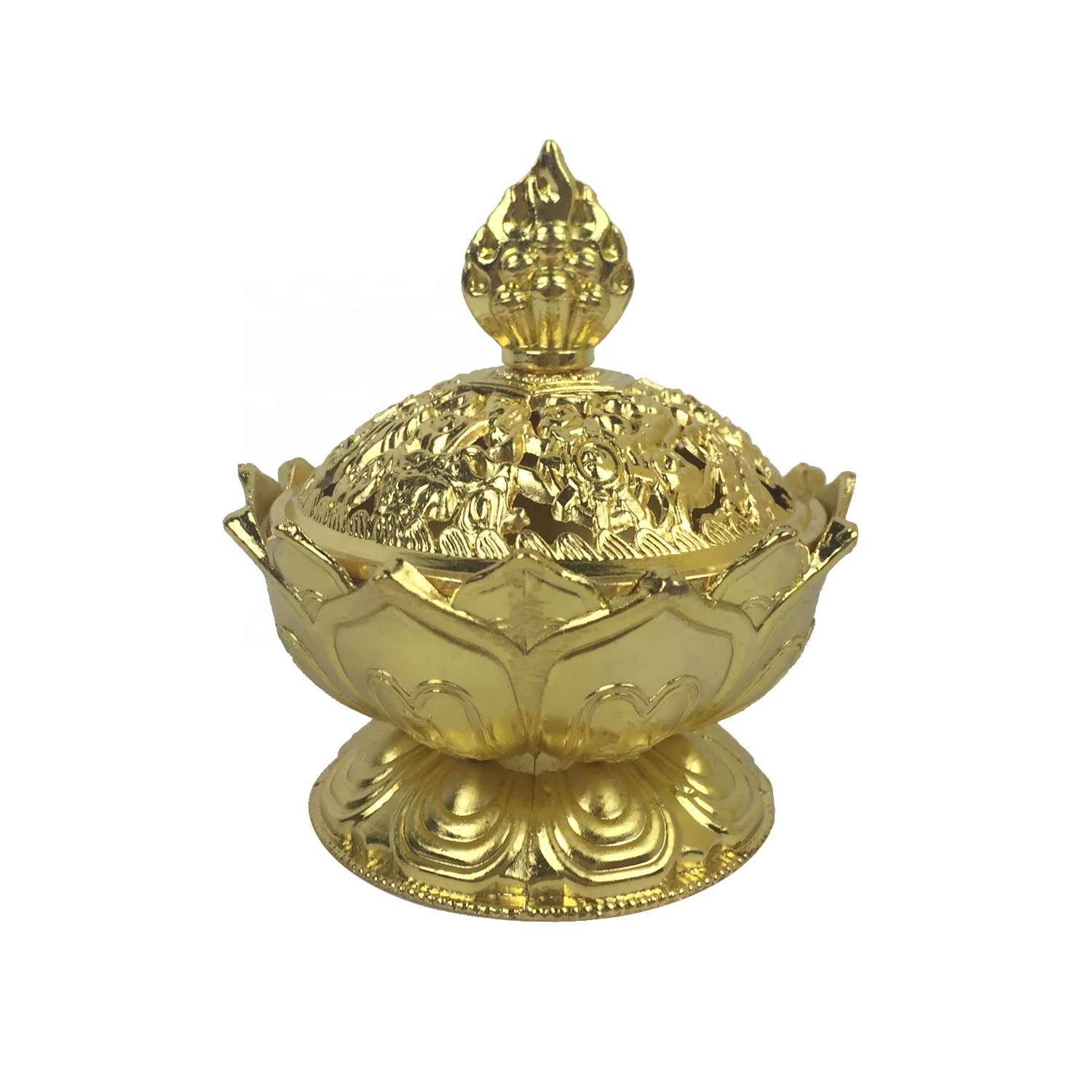 gold plated censer metal alloy incense burner