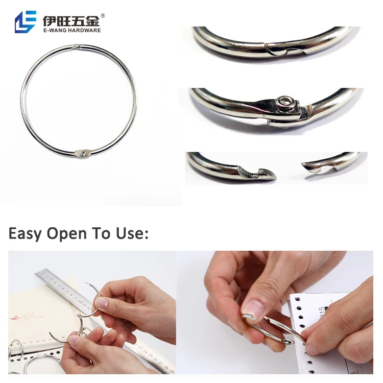YIWANG Bronze 0.6 Inch Book Rings Open Metal Loose Leaf Book Binder Rings Binder Clips