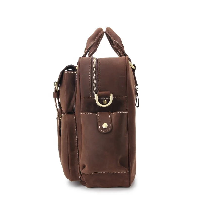 Oem Odm Wholesale High Quality Big Capacity Bag Multifunction Genuine Leather Briefcase For Men