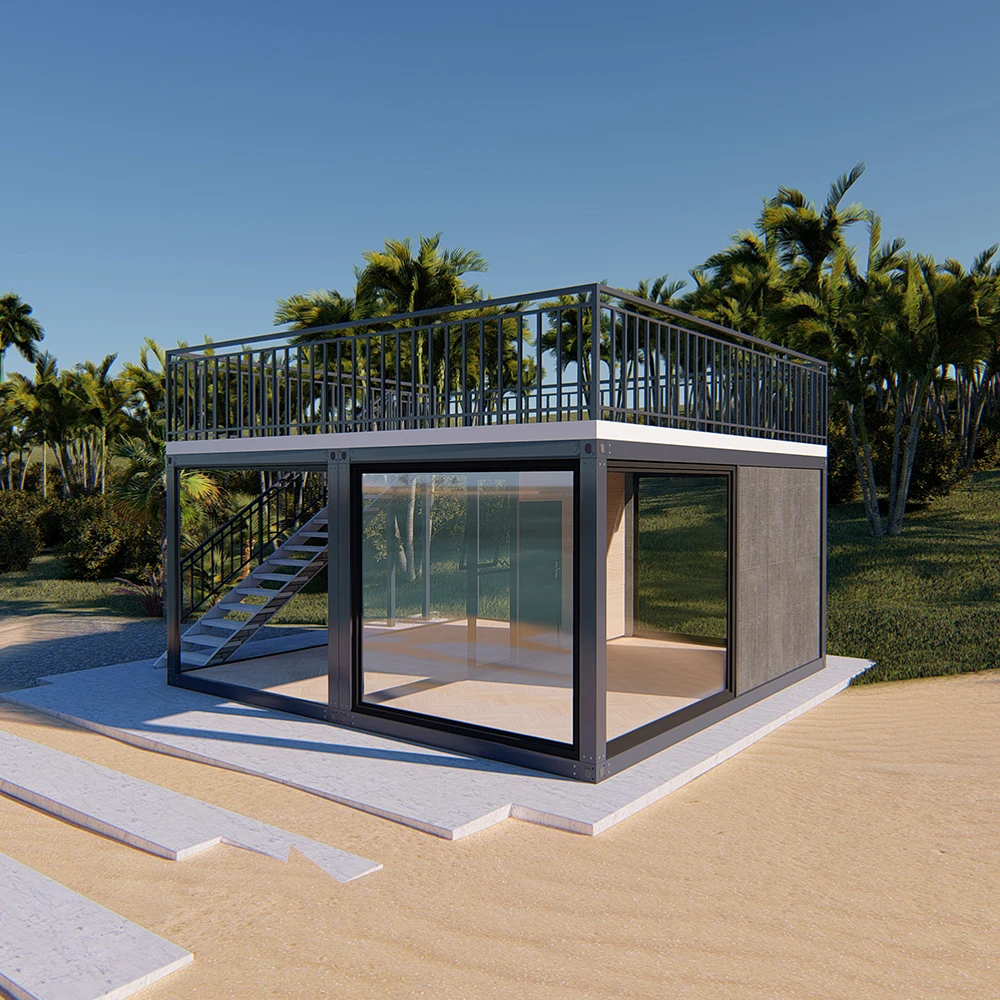 Современный роскошный легко собрать 2 пол морской сборный дом-контейнер для пляжного