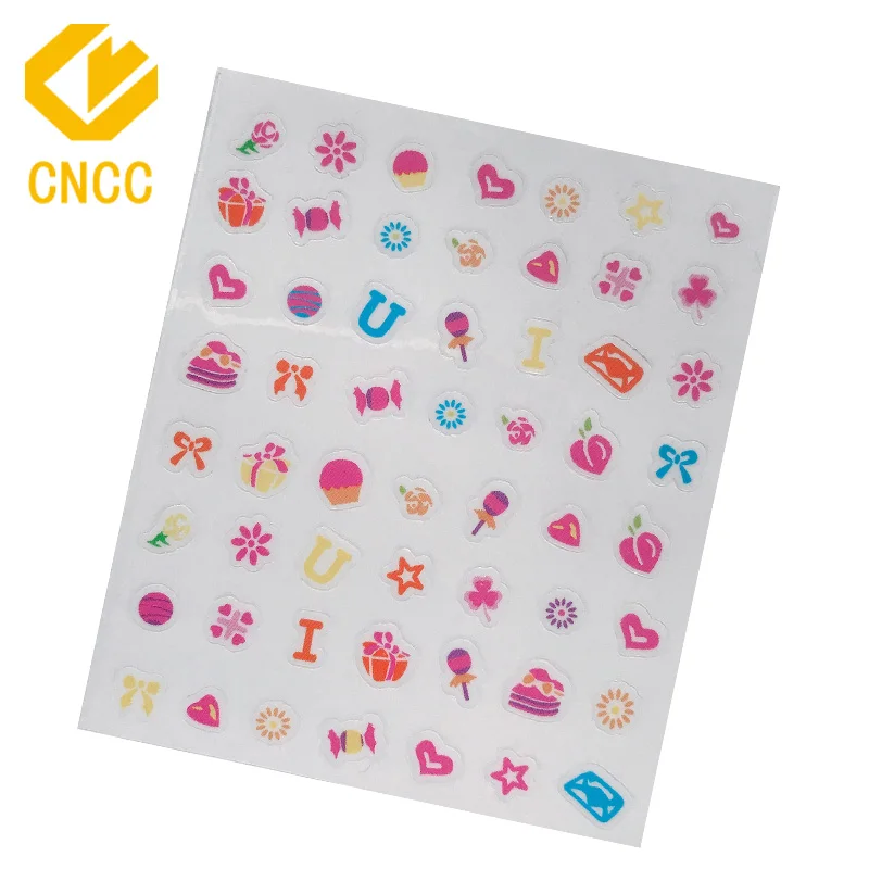 Hot Selling PVC Nail Decor Self Adhesive Kids Nail Foil Sheet Sticker Cartoon Letter Girls Nail Sticker