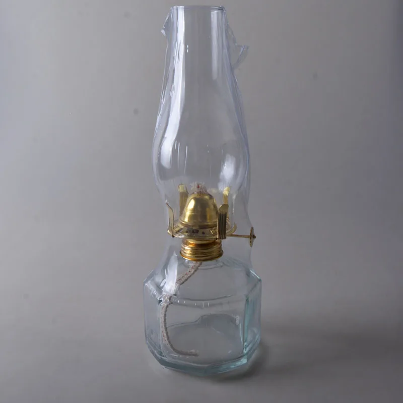 Handmade Vintage Large Glass Kerosene Oil Lamp Classic round Embossed Resin Lantern for Home Decor and Wedding Parties